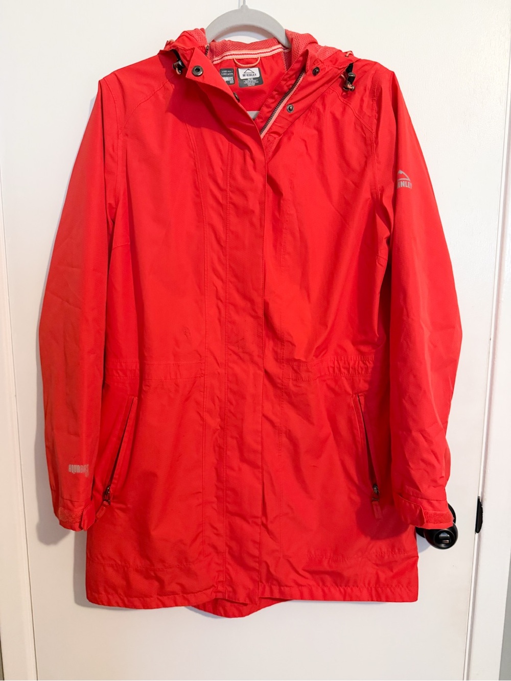 McKinley Women's Red Utility Rain Jacket with Hood